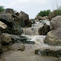 Scenic view of waterfall