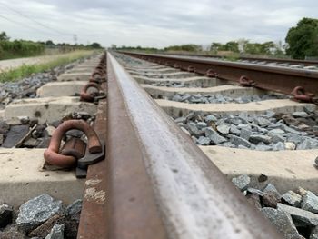 Close-up of railroad track