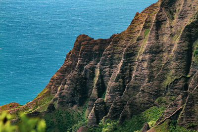 Scenic view of sea and mountains