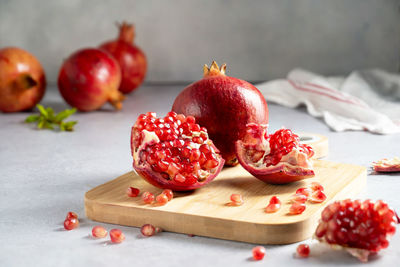 Close-up of food on cutting board