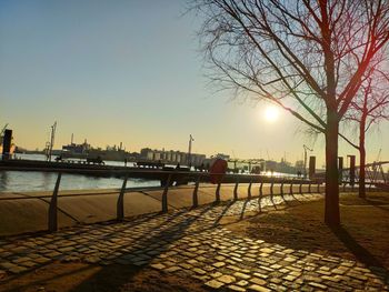 Scenic view of river against sky during sunset