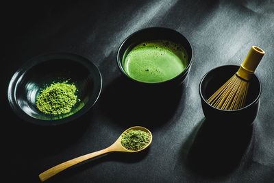 High angle view of food on table