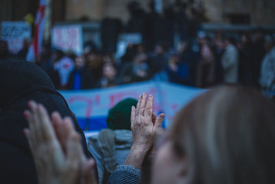 Protesters on street 