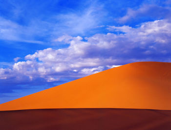 Scenic view of landscape against cloudy sky