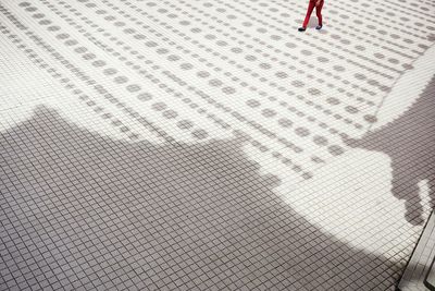 Close-up of shadow of person