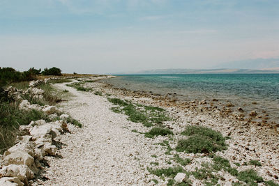 Scenic view of beach against sky