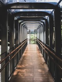 View of empty footbridge