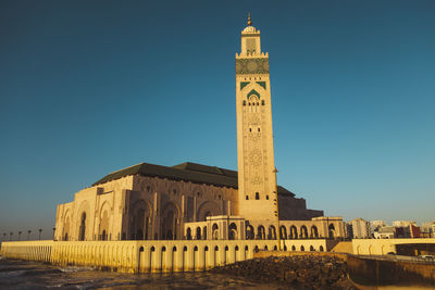 View of hassan ii mosque before sunset - casablanca, morocco