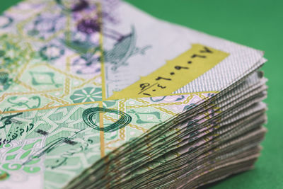 Close-up of paper currencies