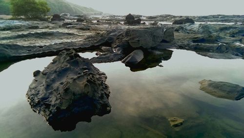 Scenic view of water against sky