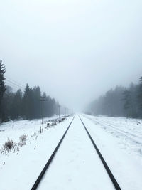 Scenic view of snow covered landscape against sky