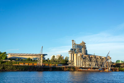 View of built structure against blue sky