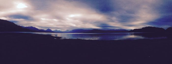 Scenic view of sea against sky at sunset