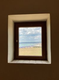 Sea seen through window