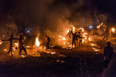 Group of people at night