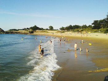 People enjoying at beach