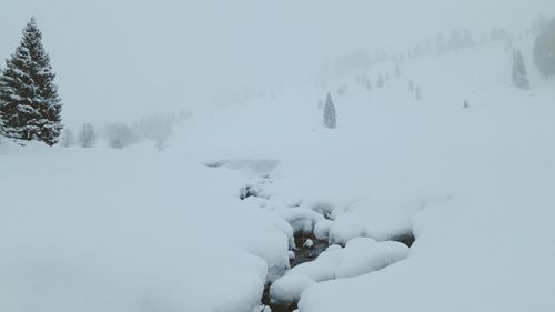 Scenic view of snow covered mountain