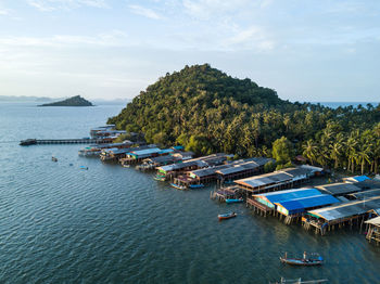 High angle view of sea against sky