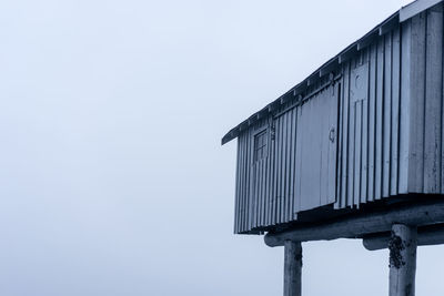 Low angle view of built structure against clear sky