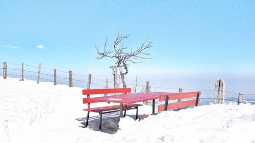 Scenic view of snow covered landscape