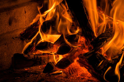 Close-up of bonfire