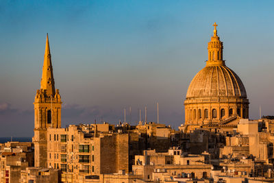 View of church against blue sky