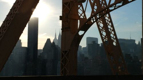 Low angle view of skyscrapers against sky