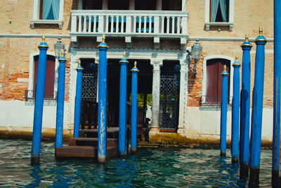Blue water in building