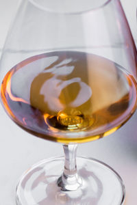 Close-up of wineglass on table