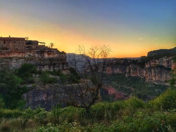 View of landscape at sunset