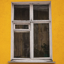 Low angle view of window of building