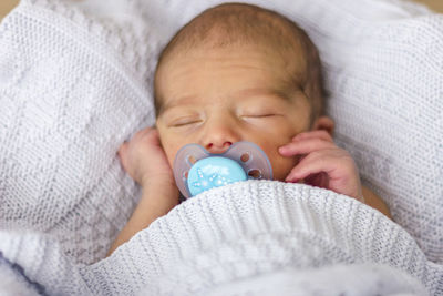 Close-up of baby sleeping