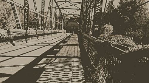 Railroad track on bridge