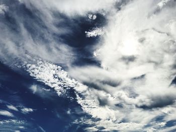 Low angle view of clouds in sky