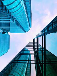 Low angle view of modern building against sky