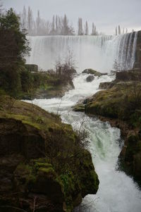 Scenic view of waterfall in forest