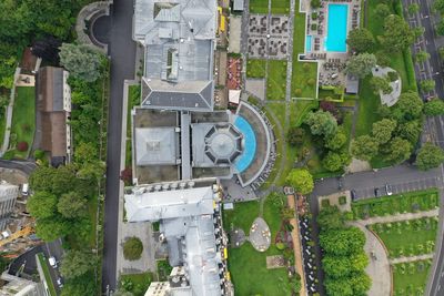 High angle view of buildings in city