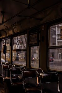 Empty seats in train