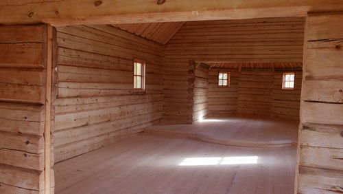 Interior of new wooden church in the north of sweden