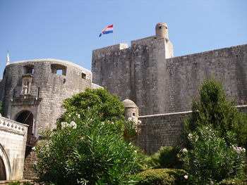 Low angle view of historical building against sky