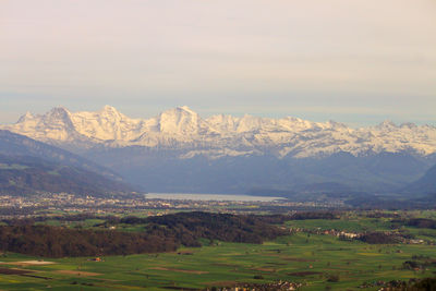 High angle view of landscape against sky