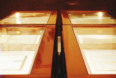 Low angle view of escalator