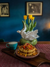 Close-up of food on table