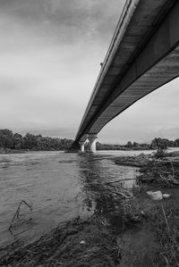 Bridge over river against sky