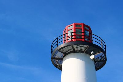 Low angle view of lighthouse against sky