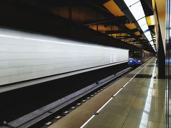 Train at railroad station platform