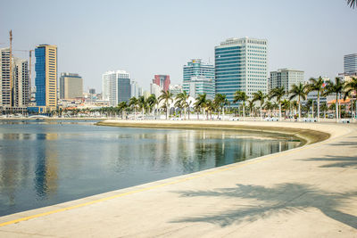 View of cityscape against clear sky