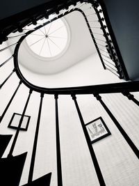 Low angle view of spiral staircase of building