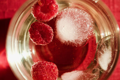 Close-up of strawberries in glass