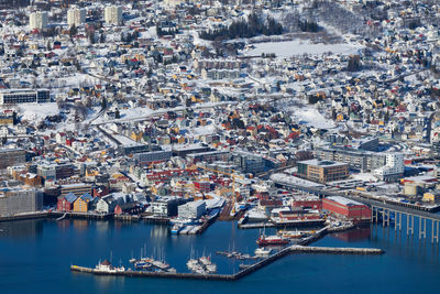 High angle view of cityscape